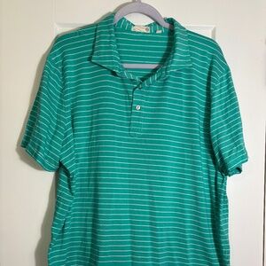Tasc Teal and White‎ Striped Polo Size XXL Excellent Condition